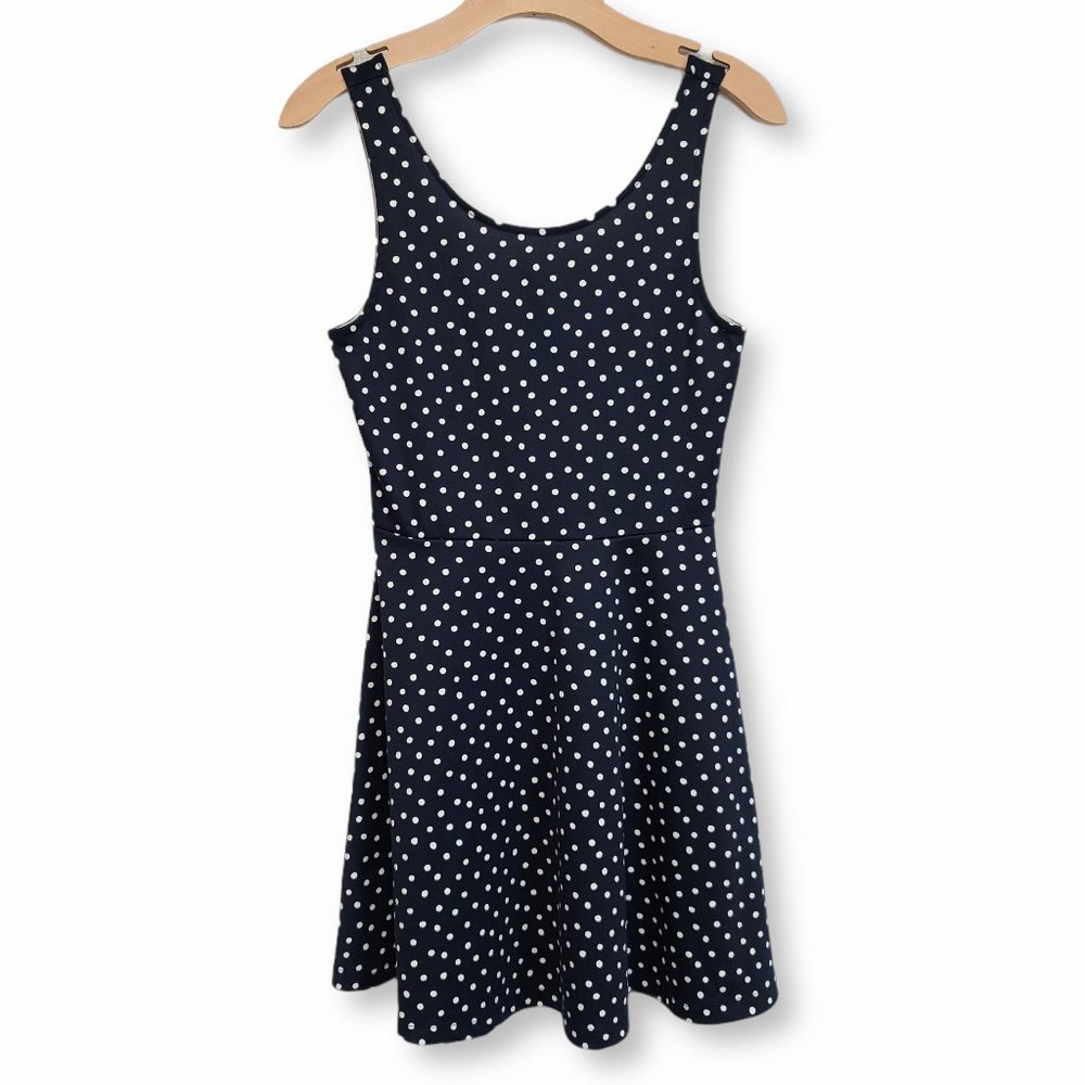 Divided Navy Blue Polka Dot Mini Dress 8